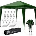 Produktbild: Casaria® Pavillon Capri 3x3m Pop-up Uv-schutz 50+ Wasserdicht Winterfest Mit Tasche Faltbar Stabil Camping Garten Faltpavillon Partyzelt  Grün