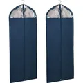 Produktbild: Kleidersack Business 150 x 60 cm 2er Set, 2er Set, je 150 x 60 cm, Blau, Polyester dunkelblau, Polyethylen-Vinylacetat transparent - blau - Wenko