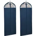 Produktbild: Kleidersack Business 150 X 60 Cm 2er Set, 2er Set, Je 150 X 60 Cm, Blau, Polyester Dunkelblau, Polyethylen-vinylacetat Transparent - Blau - Wenko