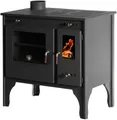 Produktbild: EEK A+ Küchenofen Holzherd Retro ECO schwarz, linke Version - 7 kW Dauerbrand...