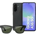 Produktbild: Samsung Galaxy A36 5G 128GB Silver + Ray-Ban Meta Wayfarer - Shiny Black Green