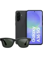 Produktbild: Samsung Galaxy A36 5G 128 GB Awesome Black + Ray-Ban - Meta Wayfarer Matte Black Transitions G15 Green