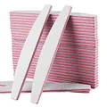 Produktbild: AYITOO 50 Stück Nagelfeilen 100/180 Feilen Nägel Doppelseitige Nagelfeile für gelnägel nagelfeile profi Maniküre Nagelkunst Form Trapez Farbe Weiss/Kern Rot