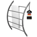 Produktbild: bremermann Handtuchhalter zur Wandmontage mit 5 Stangen aus Metall, grau