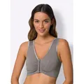 Produktbild: Bügelloser BH, Damen, Gr. 110, Cup E, grau (grau, erika), 85% Baumwolle, 9% Polyamid, 6% Elasthan, BHs