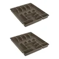 Produktbild: ENGELLAND 2 x Besteckkasten Besteckkorb Mit 9 Fächern 45 x 39 x 5 cm Braun