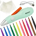 Produktbild: Westcott Elektrischer Farbsprühstift, Airbrush-Set für Kinder mit 12 Filzstiften