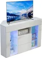 Produktbild: Dripex Lowboard TV Eckschrank Fernsehtisch Hochglanz mit LED 100x40x68 cm, weiß