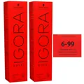 Produktbild: Schwarzkopf Igora Royal 2 x 60 ml 6-99 dunkelblond violett extra Haarfarbe Creme