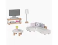 Produktbild: goki Puppenhausmöbel Puppenmöbel Style, Wohnzimmer (packung, 20tlg., set), Kompatibel mit gängigen Puppenhäusern