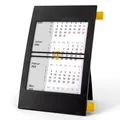 Produktbild: Truento 3-Monats-Tischkalender für 2 Jahre (2026 & 2027) - mit Drehmechanik - schwarz/gelb