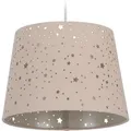 Produktbild: Kinderzimmerlampe Sterne, Hängende Schirmlampe Für Mädchen, Sternenhimmel Motiv, E27, Runder Stoffschirm, Rosa - Relaxdays