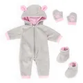 Produktbild: Bayer Design Kleider für Puppen 38-42cm Overall Jumper Teddy grau rosa
