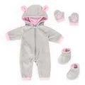Produktbild: Bayer Design Kleider für Puppen 38-42cm Overall Jumper Teddy grau rosa NEU