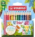 Produktbild: STABILO Buntstifte Dreikant Kinder Tiermotive 12 Farben Set 4,2mm Mine 12er Pack