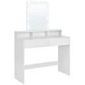 Produktbild: Vasagle Schminktisch RDT164W01, mit Beleuchtung, Spiegel und 2 Schubladen, 100x145cm