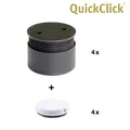 Produktbild: Wagner Möbelfuß Justus QuickClick Kunststoff Ø 4 x 2 cm schwarz - 4 Stück