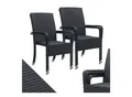 Produktbild: Juskys Polyrattan Gartenstühle Yoro 4er Set - Stuhl mit Armlehnen - Rattan Stühle stapelbar Schwarz