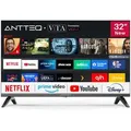 Produktbild: Antteq V32-AH3Q1L HD Smart TV 32 Zoll (Fernseher 81 cm), Triple Tuner(DVB-T2/S2/C), App Store, Netflix, Prime Video, DAZN, UVM, WiFi, Hotelmodus, 2024