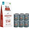 Produktbild: BRIT CARE Grain-free Sensitive Venison 12kg + Wild Farm Superfood Duck 6x400g getreidefreies Hundefutter