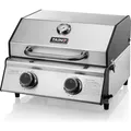 Produktbild: TAINO PLATINUM COMPACT Tischgrill 2 Brenner Gasgrill Edelstahl Kompakt Camping BBQ - Silber
