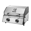 Produktbild: TAINO PLATINUM COMPACT Tischgrill 2 Brenner Gasgrill Edelstahl Kompakt Camping BBQ