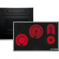 Produktbild: Bosch HBD431FH83 Set Backofen HBS233BB0 + Glaskeramikkochfeld autark PKC845FP1D - Schwarz