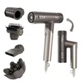 Produktbild: Shark SpeedStyle Pro Flex Haartrockner, hohe Leistung mit 4 Styling-Aufsätzen, leicht, Kopfhautschutz und Schutz vor Hitzeschäden, Anti-Frizz, faltbarer Griff, für alle Haartypen, Mokka-Silber HD542EU