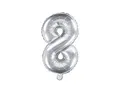 Produktbild: Folienballon Zahl „8“, 35cm, silber