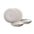 Produktbild: like. by Villeroy & Boch - Perlemor Sand Geschirr-Set 4 teilig für 2 Personen Beige, Spülmaschinenfest, Mikrowellensicher, Tafelset, Geschirrset, Geschirr Set mit Tellern, Schalen, Premium Porzellan