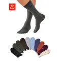 Produktbild: Socken H.I.S, Damen, Gr. 39-42, bunt (1x marine, 1x orange, 1x khaki, 1x plum, 1x beige, meliert, 1x jeans, meliert, 1x grau, meliert, 1x anthrazit, meliert, 1x braun, 1x schwarz), Baumwollmischung, unifarben, elastisch, Socken Socken, mit farbigem Innenbund