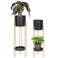 Produktbild: bremermann Blumenhocker Blumenhocker 2er-Set, Metall-Blumenständer, Blumensäule schwarz/gold