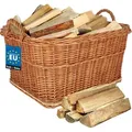 Produktbild: KOTARBAU® Weidenkorb für Brennholz Holzkorb für Kaminholz Erntekorb 60 x 50 x 37 cm Kaminholzkorb mit Henkel Holz Tragekorb Brennholzkorb Weide ...