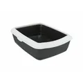 Produktbild: Trixie 40184 Katzentoilette Classic mit Rand, 37 x 15 x 47 cm, dunkelgrau/weiß