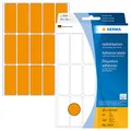 Produktbild: HERMA 2414 Vielzweck-Etiketten, 360 Stück, 20 x 50 mm, 15 pro Bogen, selbstklebend, Haushaltsetiketten zum Beschriften, matt, blanko Papier Klebeetiketten Aufkleber, leucht-orange