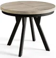 Produktbild: AlpiMeble Runder Esstisch ausziehbar – Moderner Wohnzimmertisch und Küchentisch – Tisch mit Stabile Konstruktion, Durchmesser 90 cm - 190 cm - Farbe Sonoma - Kollektion Evo