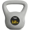 Produktbild: TREX SPORT Kettlebell 12 kg Kugelhantel Schwunghantel TX-012CKB | Kugelgewicht, Fitness & Krafttraining | rutschfester Griff, bodenschonend - Grau