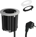 Produktbild: kalb | Einbausteckdose 230V für Arbeitsplatten u. Möbel mit EU-Stecker