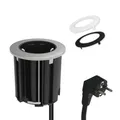 Produktbild: kalb | Einbausteckdose 230V 54mm rund, mit EU-Stecker, inkl. farbiger Blenden