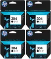 Produktbild: 4x Original HP 304 BK TINTE PATRONE 2620 2621 2622 2623 2634 3720 3720 3730 3732