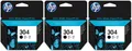 Produktbild: 3x Original HP 304 BK TINTE PATRONE 2620 2621 2622 2623 2634 3720 3720 3730 3732