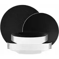 Produktbild: Seltmann Weiden Life Fashion Tafelservice 12-teilig Glamorous Black - Schwarz
