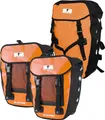 Produktbild: Red Loon Pro 3er Set Packtasche orange/schwarz LKW-Plane 2 Hecktaschen 1 Rucksack Gepäckträger