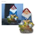 Produktbild: LED Solar Figur Gnomy Garten Zwerg mit Blumenkorb Wege Leuchte Lampe Figur Deko