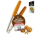 Produktbild: Thiru Nussknacker mit edlem Holzgriff - Ideal für Walnüsse, Haselnüsse, Paranüsse - Knacken ohne Kernzerquetschung - inkl. E-Book mit Rezepten - Made in Germany (Premium)