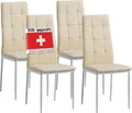 Produktbild: Albatros Esszimmerstühle RIMINI 4er Set, Beige - Edles Italienisches Design, Polsterstuhl Kunstleder-Bezug, Modern und Stilvoll am Esstisch - Küchenstuhl Stuhl Esszimmer hohe Belastbarkeit