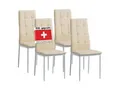 Produktbild: Albatros Esszimmerstühle RIMINI 4er Set, Beige - Edles Italienisches Design, Polsterstuhl Kunstleder-Bezug, Modern und Stilvoll am Esstisch - Küchenstuhl Stuhl Esszimmer hohe Belastbarkeit