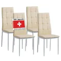 Produktbild: ALBATROS Esszimmerstühle 4er Set Rimini, Beige - Edles Italienisches Design, Kunstleder-Bezug, bequemer Polsterstuhl - Moderner Küchenstuhl, Stuhl Esszimmer oder Esstisch Stuhl