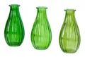 Produktbild: Levandeo® Dekovase, 3er Set Vase Glas Grün H14cm Flasche Blumenvase Tischdeko Frühling