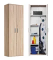 Produktbild: mokebo Mehrzweckschrank Der Lange (60x180 cm, mit Staubsaugerfach) Besenschrank, Putzschrank, Flurschrank & Haushaltsschrank in Holz